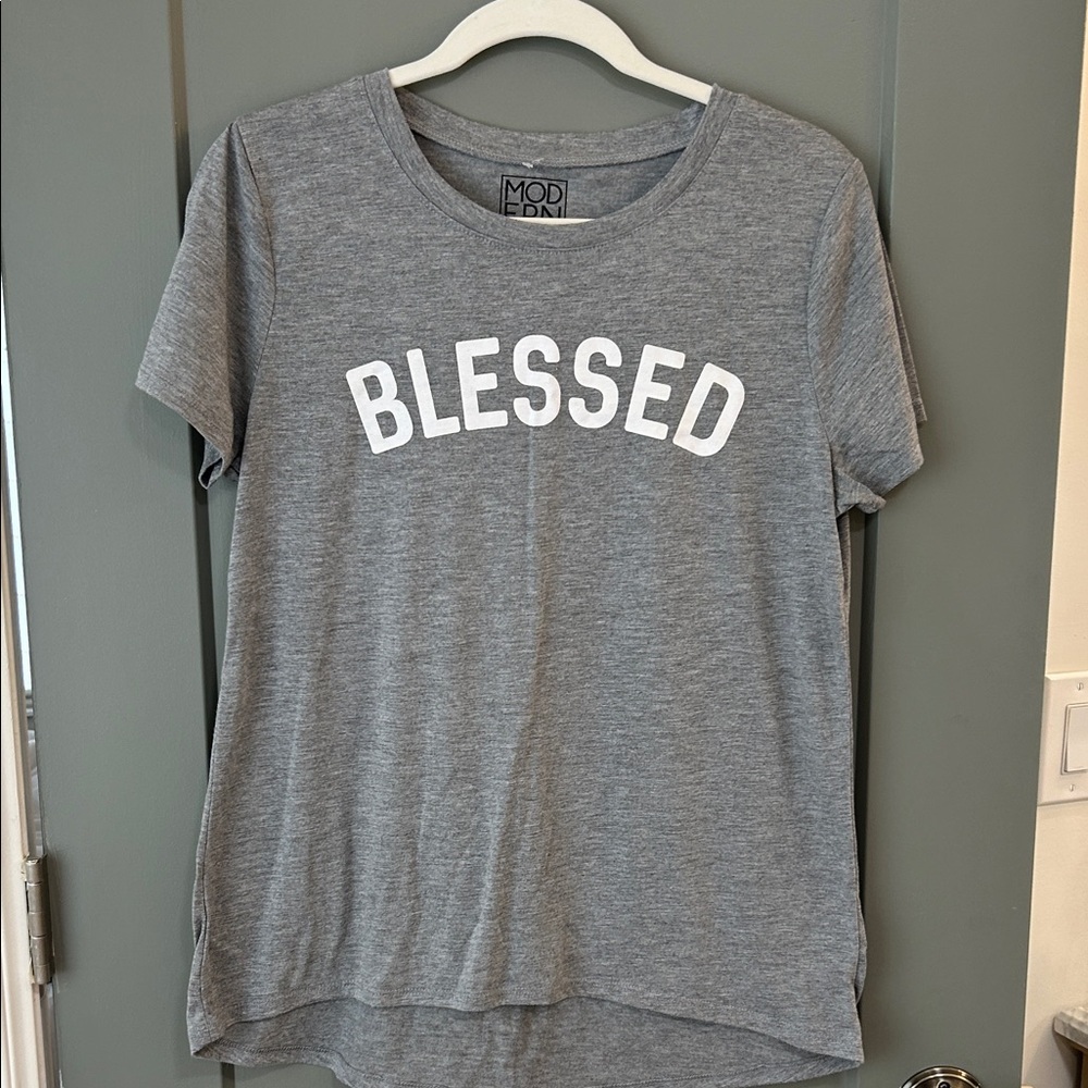 BLESSED Gray Women's Top Size X-Large